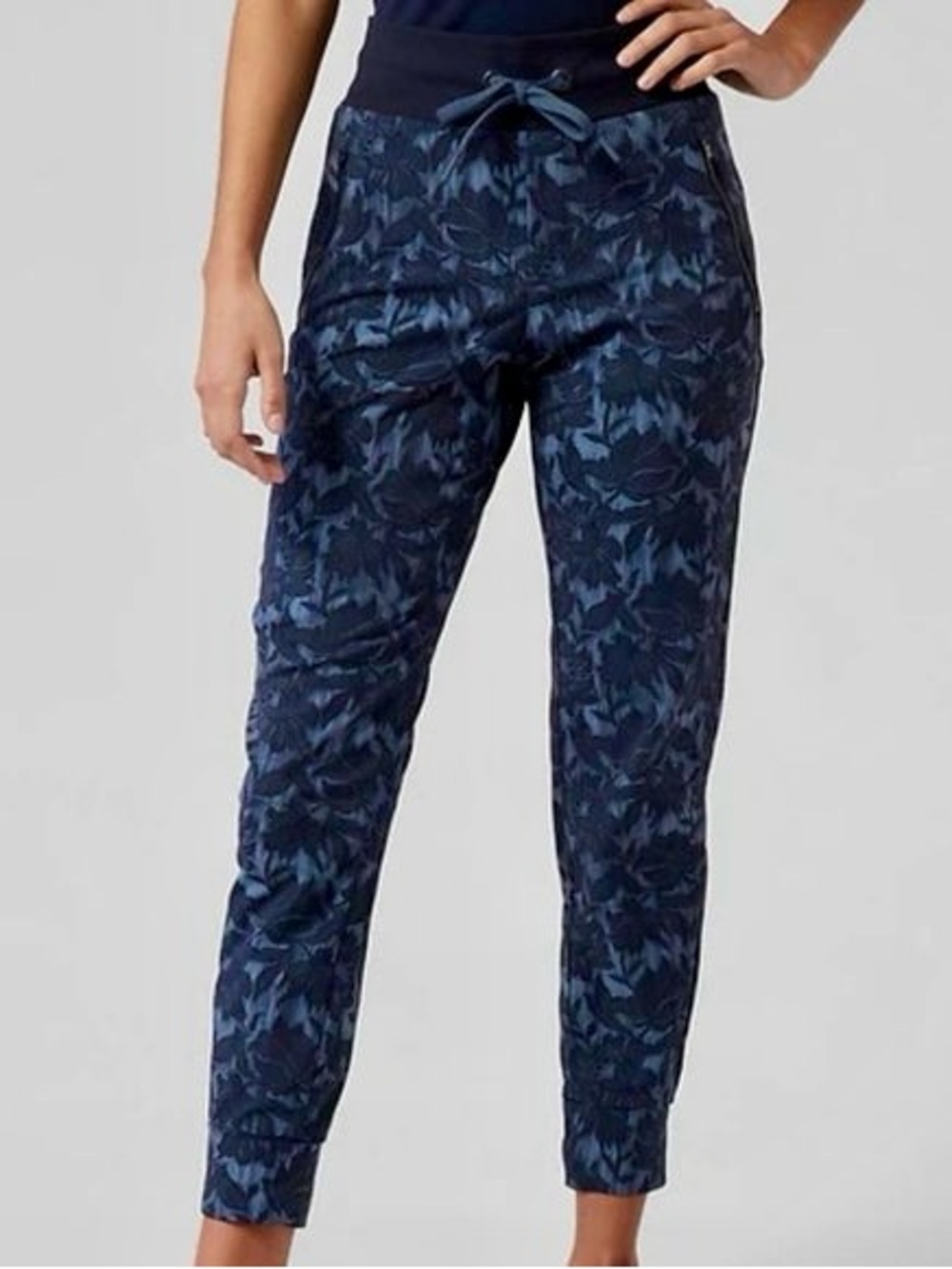 Athleta Navy Printed Jogger Pants